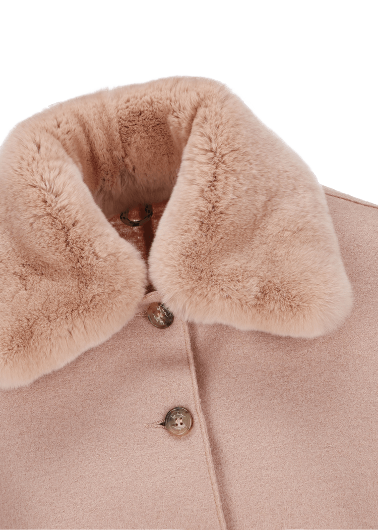 Luis Trenker Blazer In Lana Cotta Con Collo In Pelliccia Modello Luroberta