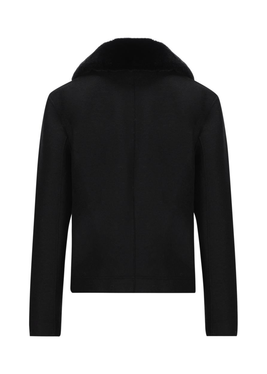 Luis Trenker Blazer In Lana Cotta Con Collo In Pelliccia Modello Luroberta