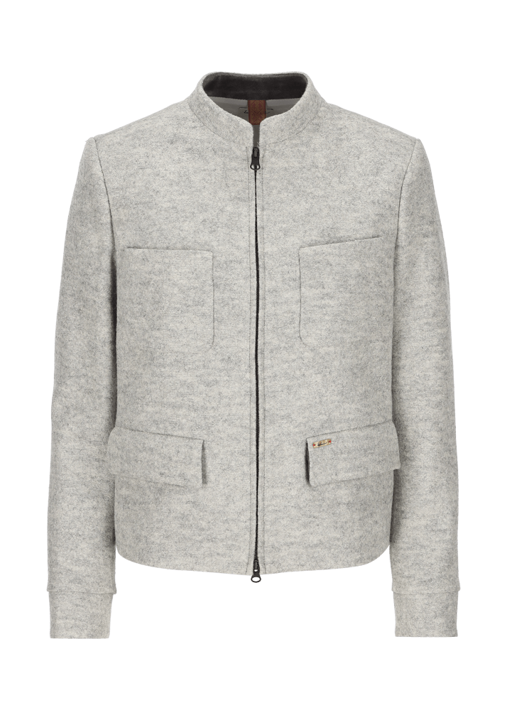 Luis Trenker Blazer In Lana Follata Con Cerniera Luanita