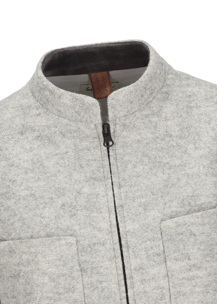 Luis Trenker Blazer In Lana Follata Con Cerniera Luanita