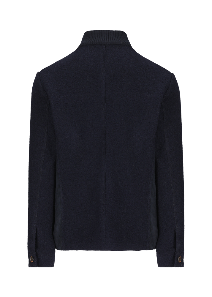 Luis Trenker Blazer In Lana Follata Con Parte Anteriore In Pelle Scamosciata Lupoldo