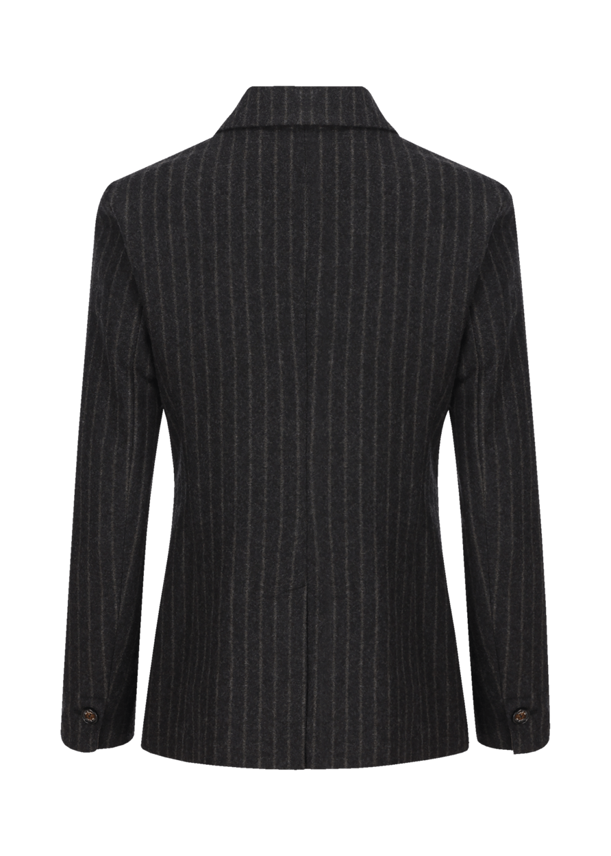 Luis Trenker Blazer In Lana Vergine Con Motivo Gessato Modello Luscilla