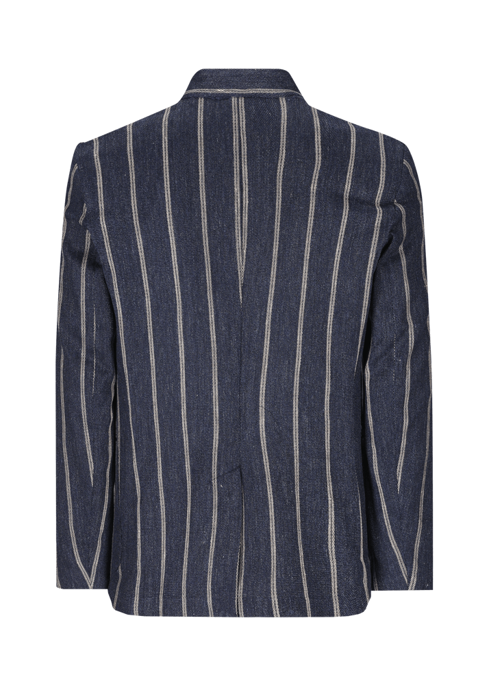 Luis Trenker Blazer In Lino Con Motivo Gessato Modello Lusandro