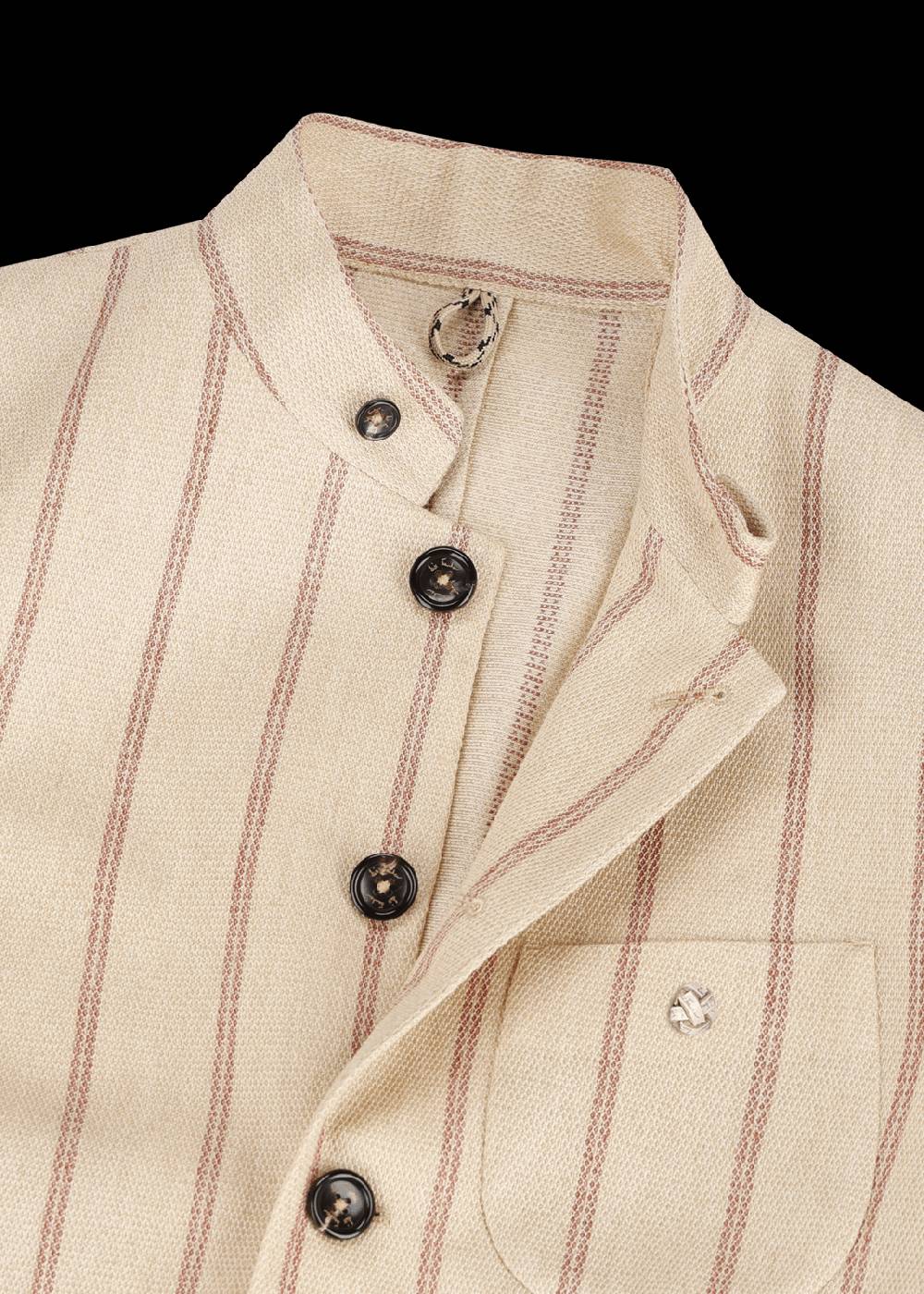 Luis Trenker Blazer In Lino Con Motivo Gessato Modello Lusandro