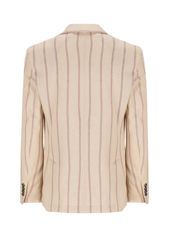 Luis Trenker Blazer In Lino Con Motivo Gessato Modello Lusimone