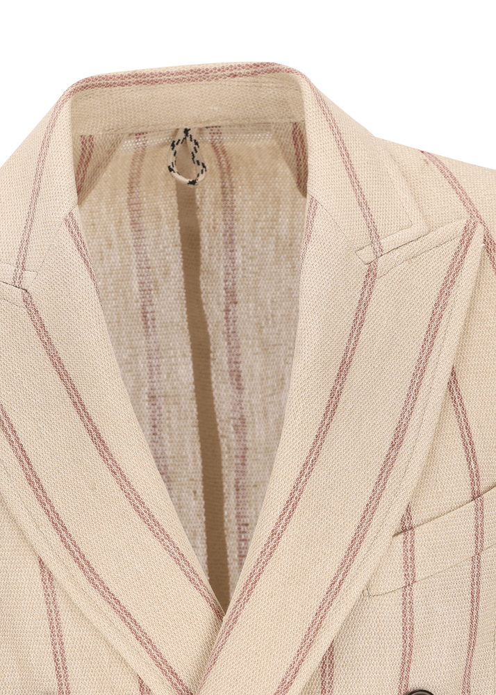 Luis Trenker Blazer In Lino Con Motivo Gessato Modello Lusimone