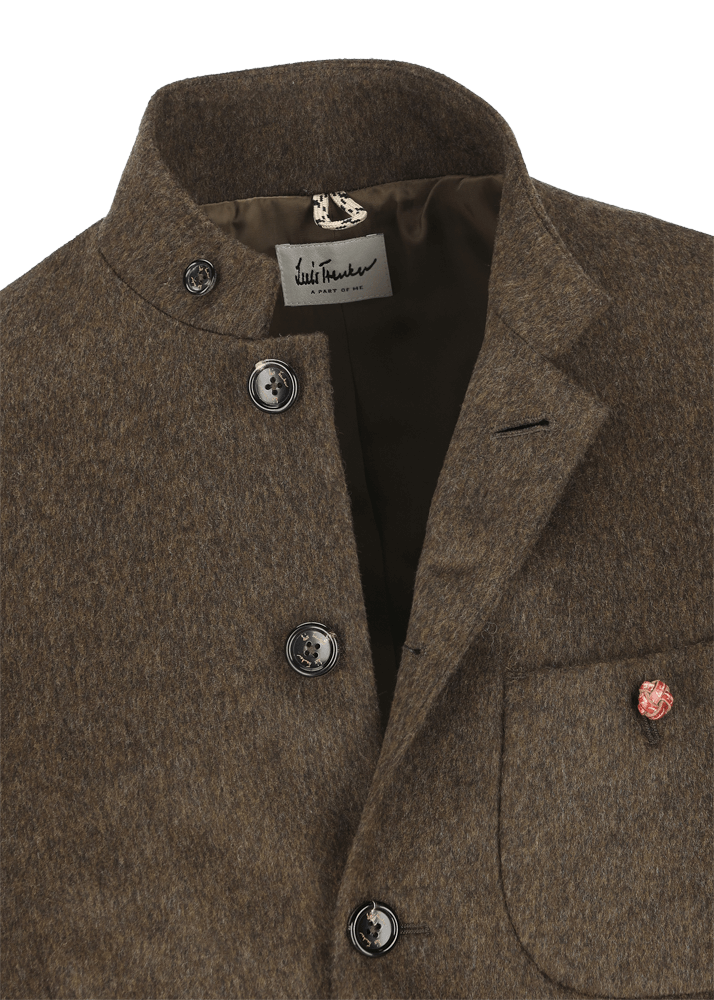 Luis Trenker Blazer In Loden Con Colletto Alla Coreana Lusandro