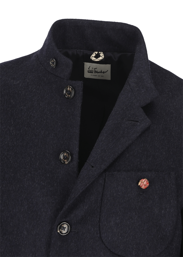 Luis Trenker Blazer In Loden Con Colletto Alla Coreana Lusandro