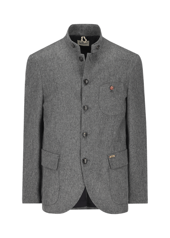 Luis Trenker Blazer In Loden Con Colletto Alla Coreana Lusandro