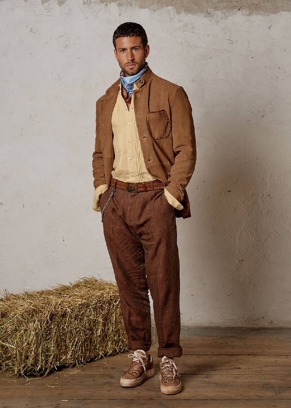 Luis Trenker Blazer in pelle scamosciata modello Lusandro