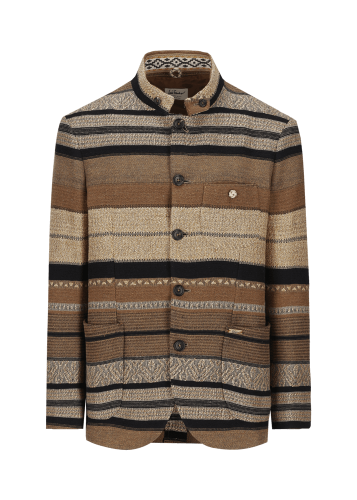 Luis Trenker Blazer In Tessuto Jacquard Con Motivo A Righe Modello Lusandro