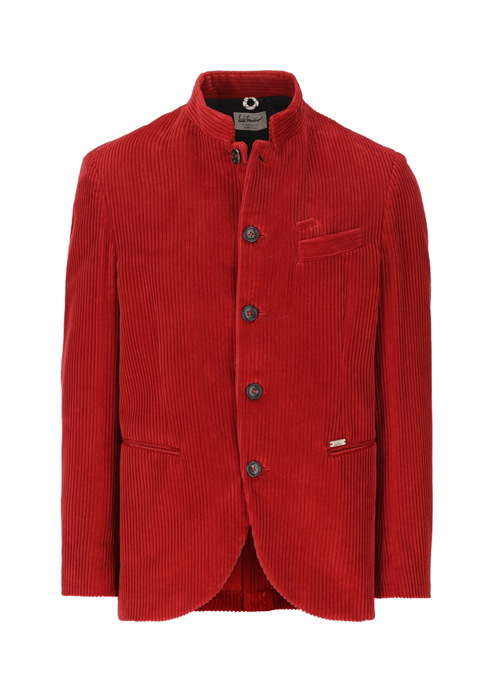 Luis Trenker Blazer In Velluto A Coste Con Colletto Alla Coreana Lusandretto