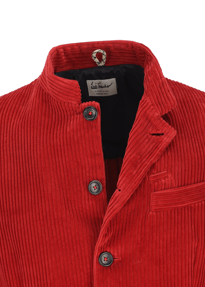 Luis Trenker Blazer In Velluto A Coste Con Colletto Alla Coreana Lusandretto