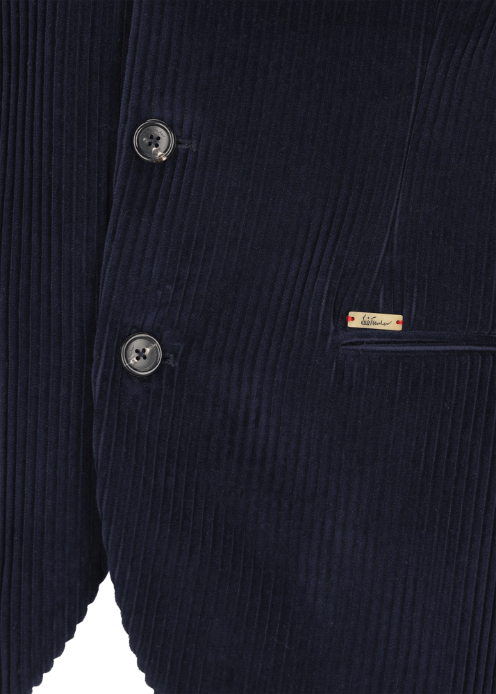 Luis Trenker Blazer In Velluto A Coste Con Colletto Alla Coreana Lusandretto