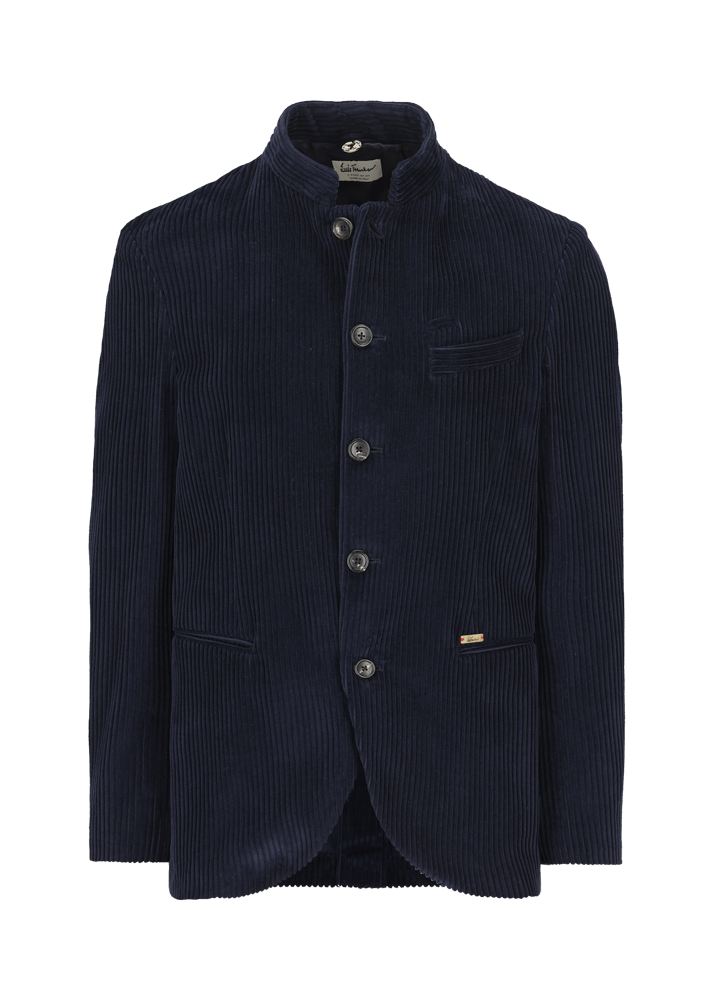 Luis Trenker Blazer in velluto a coste con colletto alla coreana Lusandretto