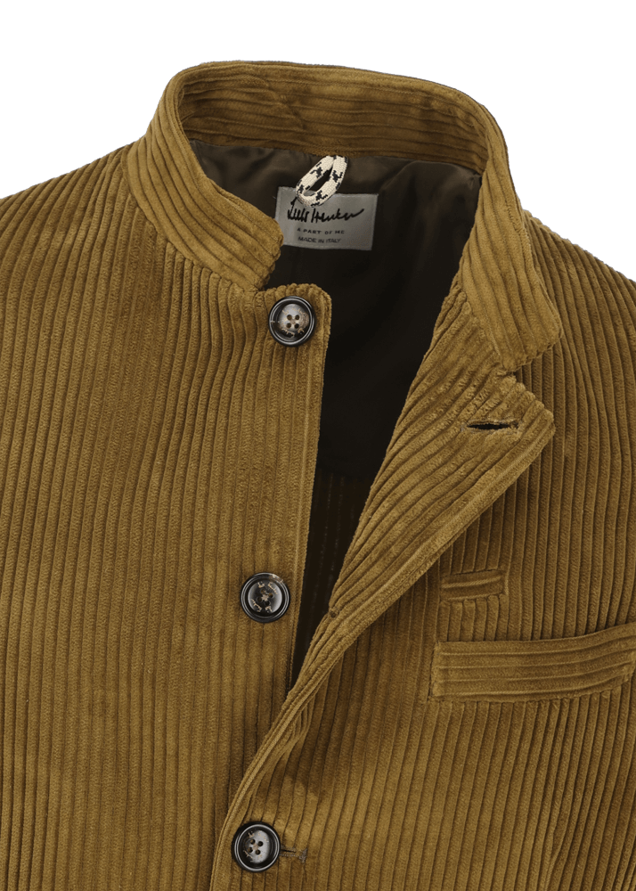 Luis Trenker Blazer In Velluto A Coste Con Colletto Alla Coreana Lusandretto