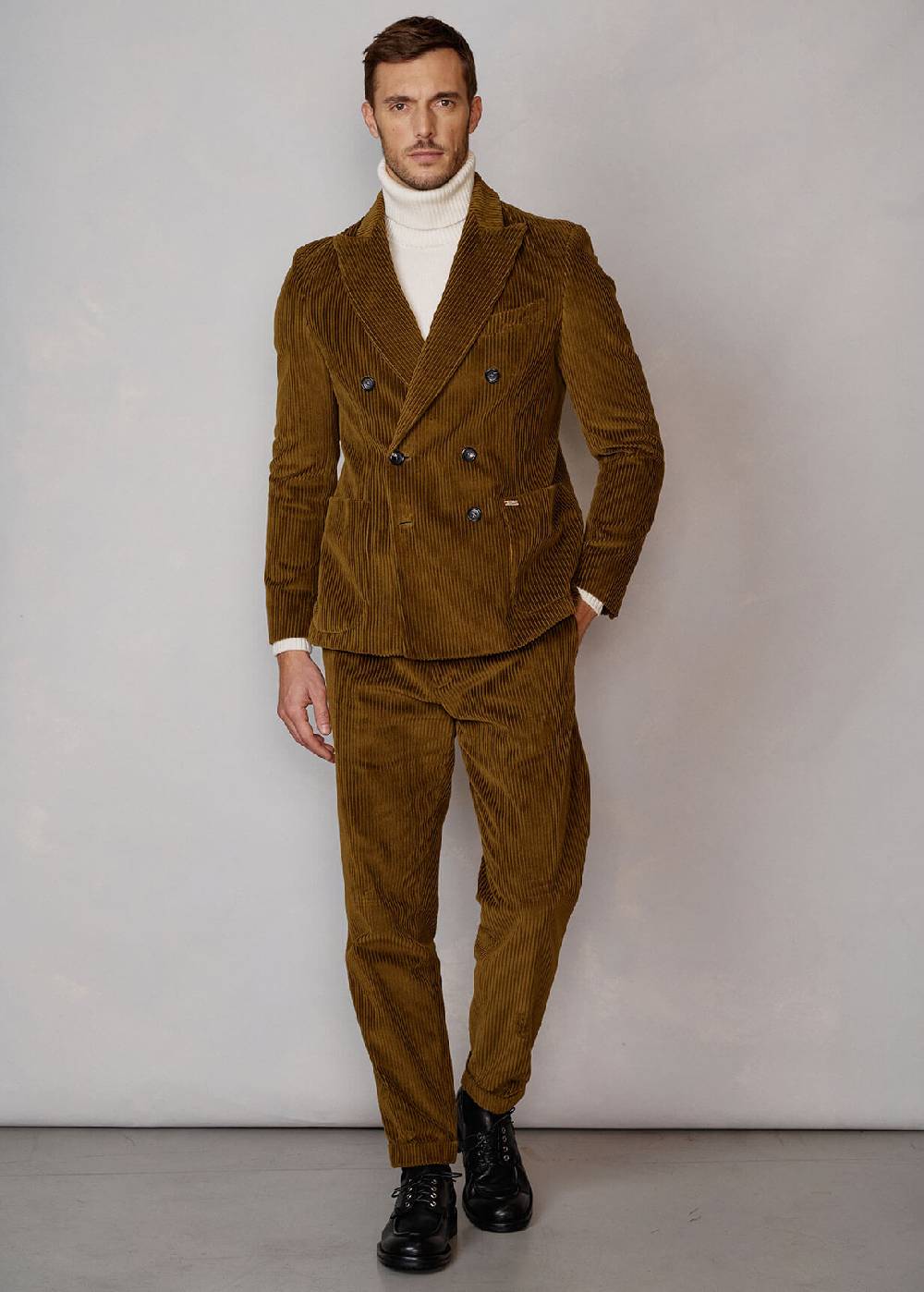 Luis Trenker Blazer in velluto a coste con collo a revers Lusimone