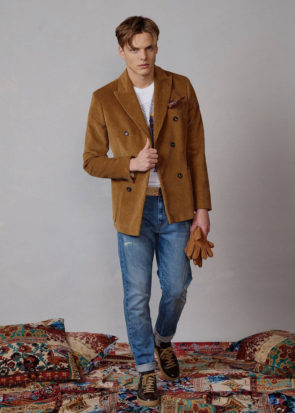 Luis Trenker Blazer in velluto a coste modello Lusimone