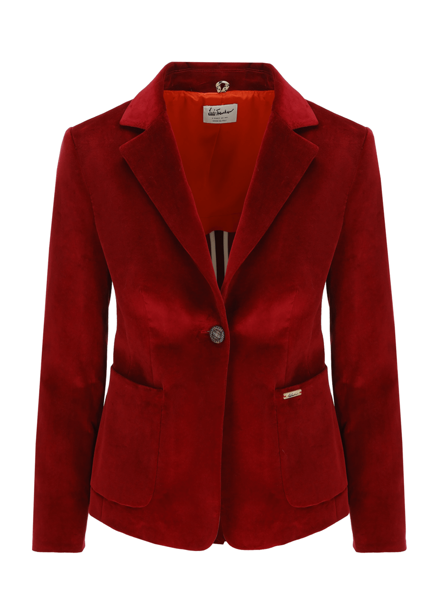 Luis Trenker Blazer in velluto con colletto a revers modello Luramea