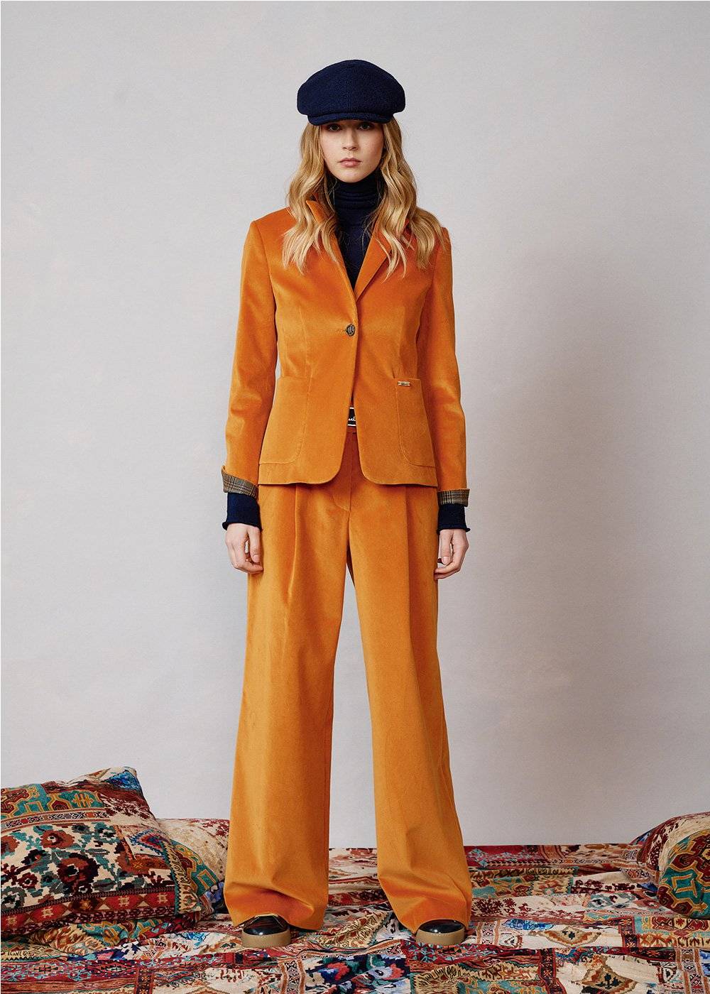 Luis Trenker Blazer in velluto con colletto a revers modello Luramea