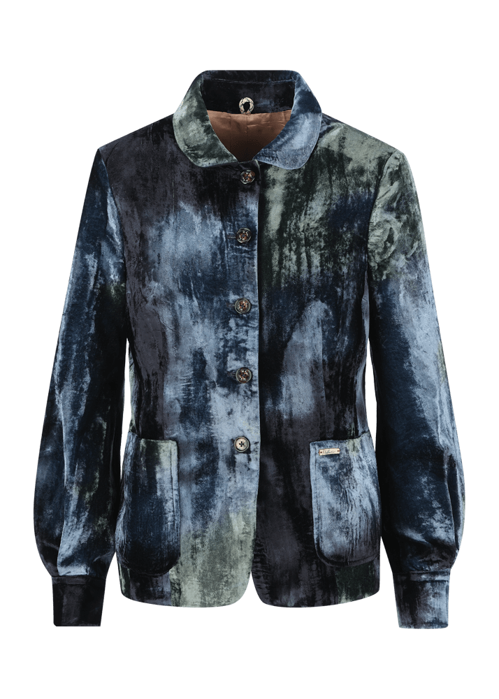 Luis Trenker Blazer in velluto con colletto alla Peter Pan Lurita