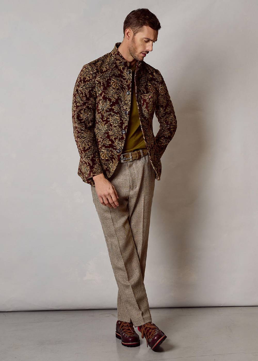 Luis Trenker Blazer in velluto con motivo damascato Lusandro