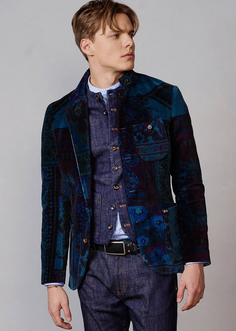 Luis Trenker Blazer Modello Lusandro Realizzato In Velluto Con Motivo