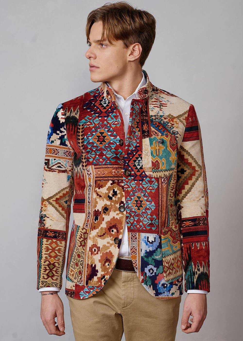 Luis Trenker Blazer Modello Lusandro Realizzato In Velluto Con Motivo