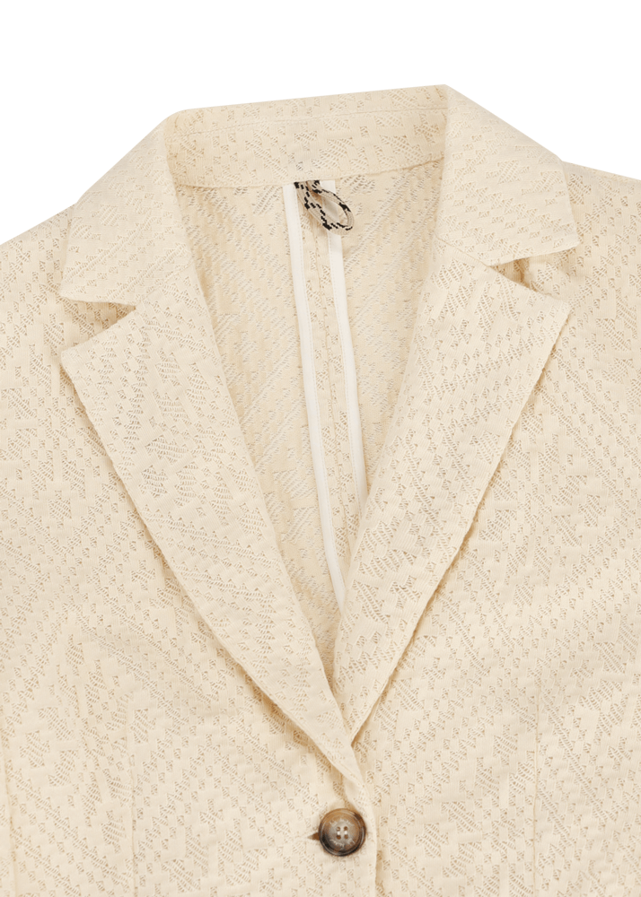 Luis Trenker Blazer Monopetto A Un Bottone In Pizzo E Jersey Modello Luregina