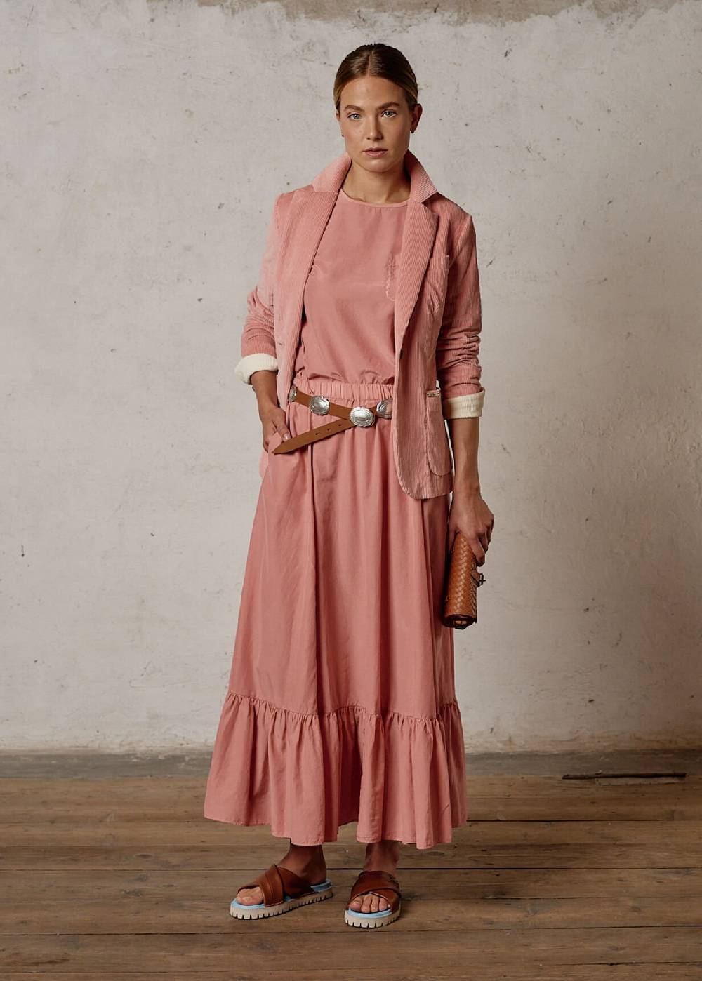 Luis Trenker Blazer monopetto a un bottone in velluto a coste modello Luregina