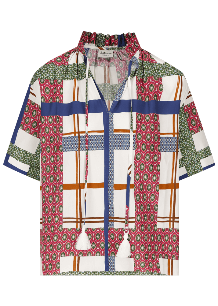 Luis Trenker Blusa A Maniche Corte Con Stampa Colorata Modello Lufiore