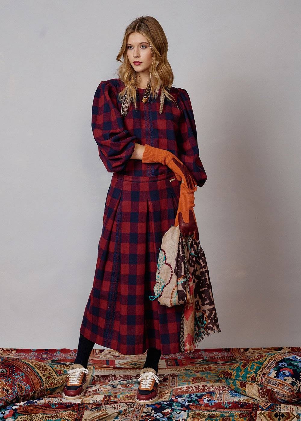 Luis Trenker Blusa con motivo a quadri modello Lugiada