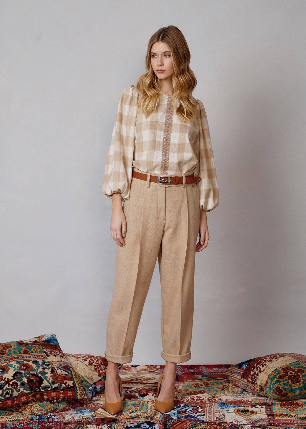 Luis Trenker Blusa con motivo a quadri modello Lugiada