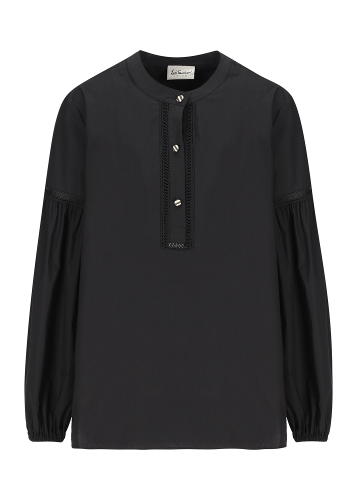 Luis Trenker Blusa in cotone con maniche a sbuffo modello Lufanny