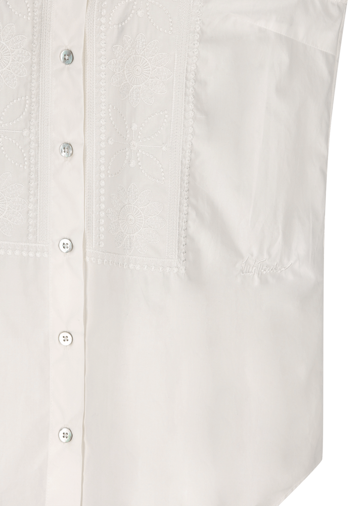 Luis Trenker Blusa In Cotone Smanicata Modello Lubetta