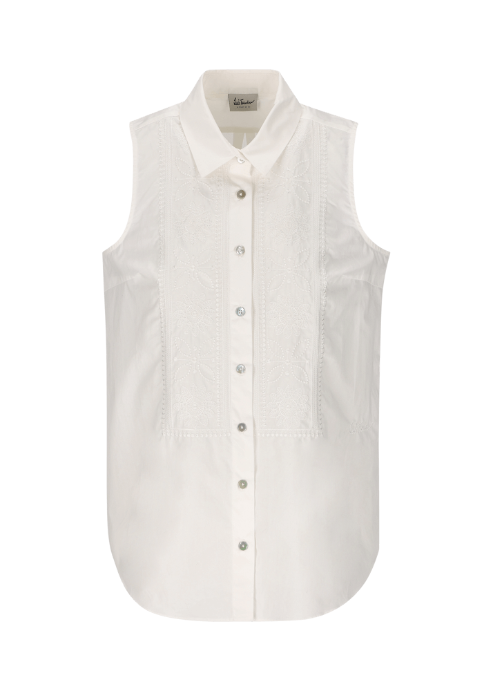 Luis Trenker Blusa in cotone smanicata modello Lubetta