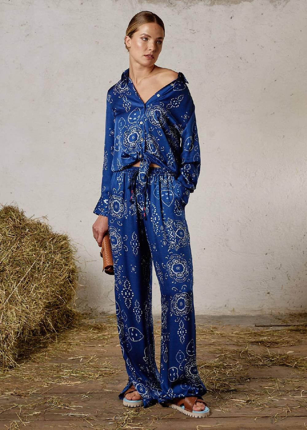 Luis Trenker Blusa in viscosa con stampa bandana modello Lubarbara