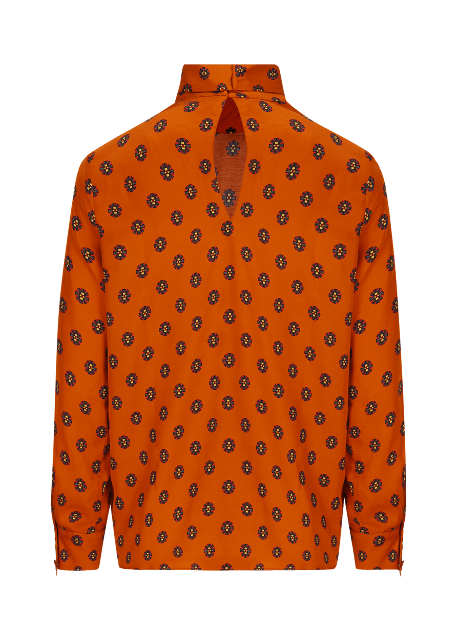 Luis Trenker Blusa Modello Lubianca Con Fiocco E Stampa