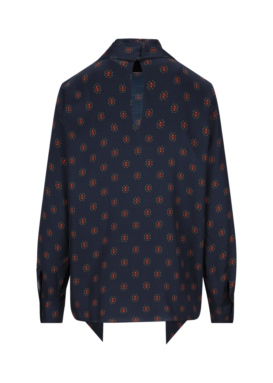 Luis Trenker Blusa Modello Lubianca Con Fiocco E Stampa