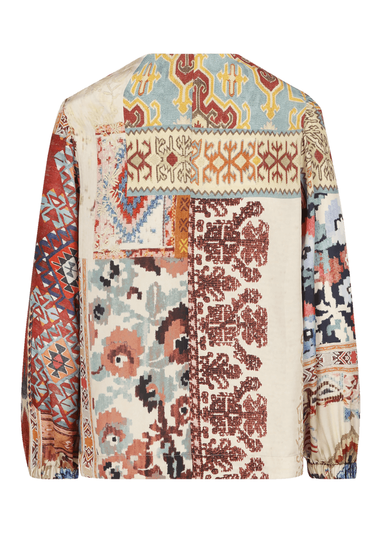 Luis Trenker Blusa Modello Lugiada Con Stampa Patchwork