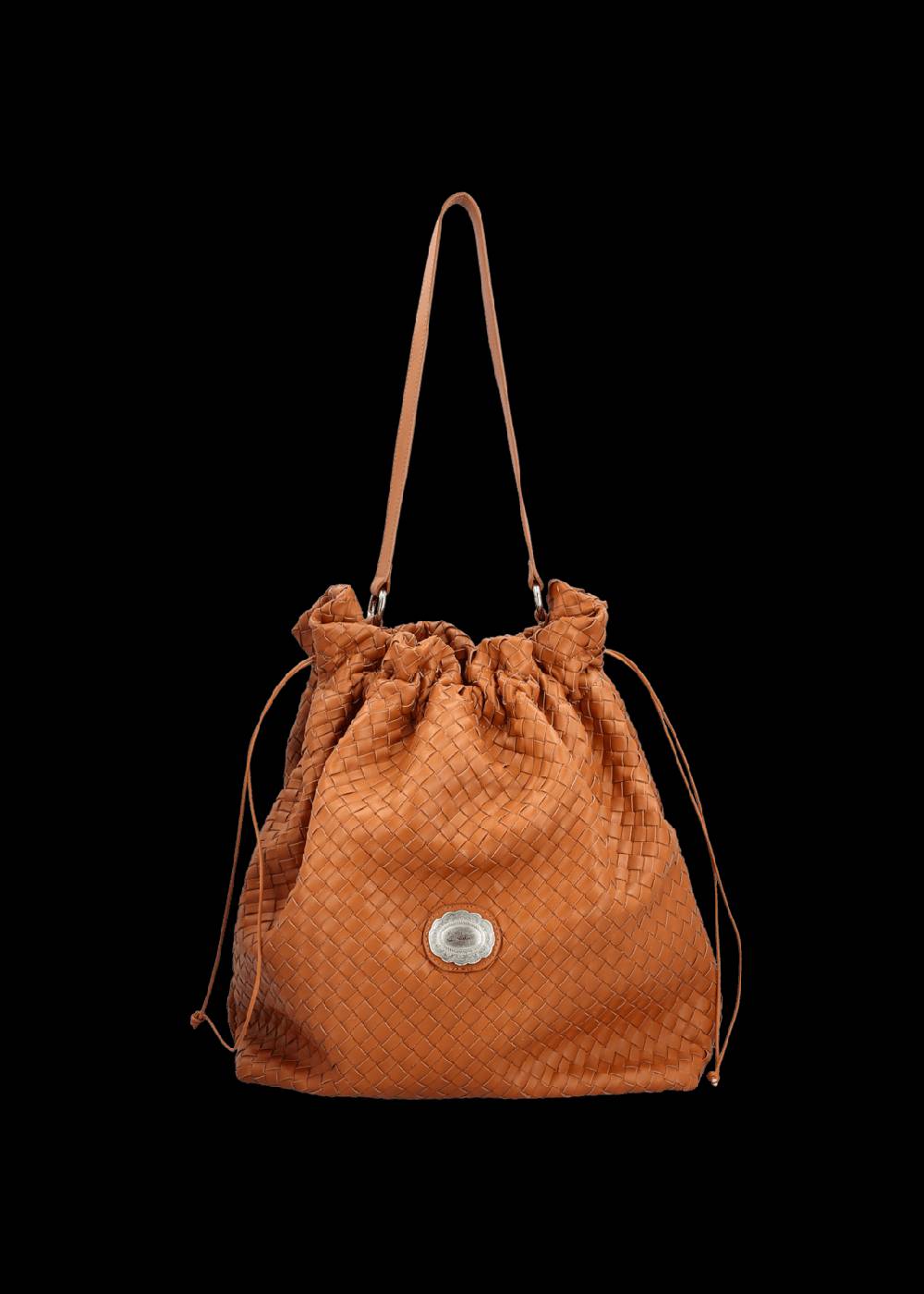 Luis Trenker Borsa A Secchiello In Pelle Intrecciata Lusac