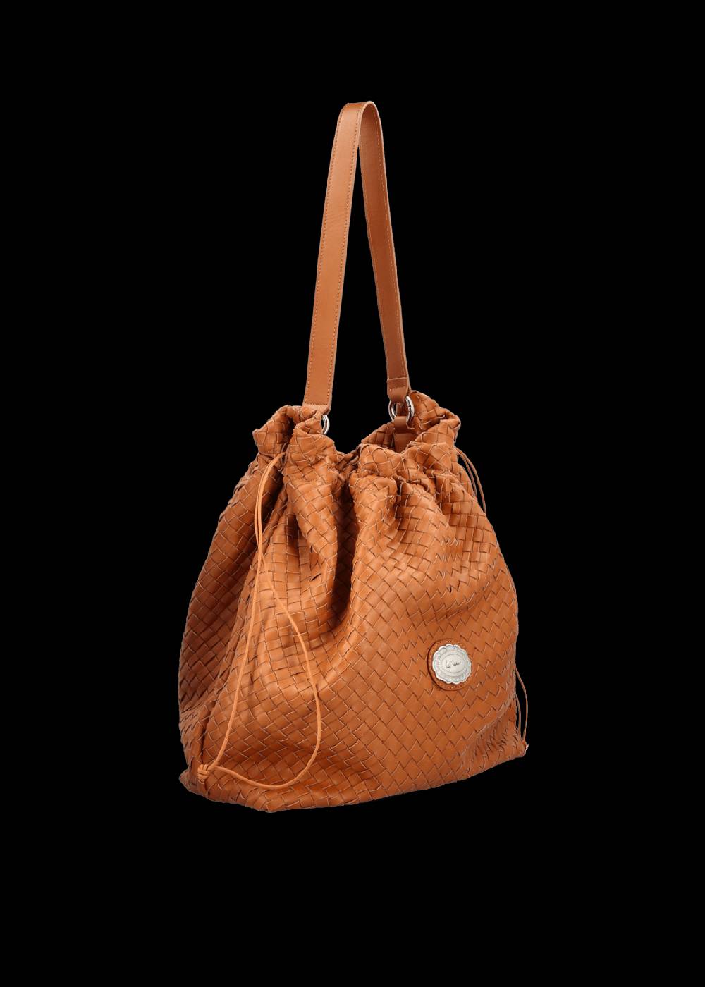 Luis Trenker Borsa A Secchiello In Pelle Intrecciata Lusac