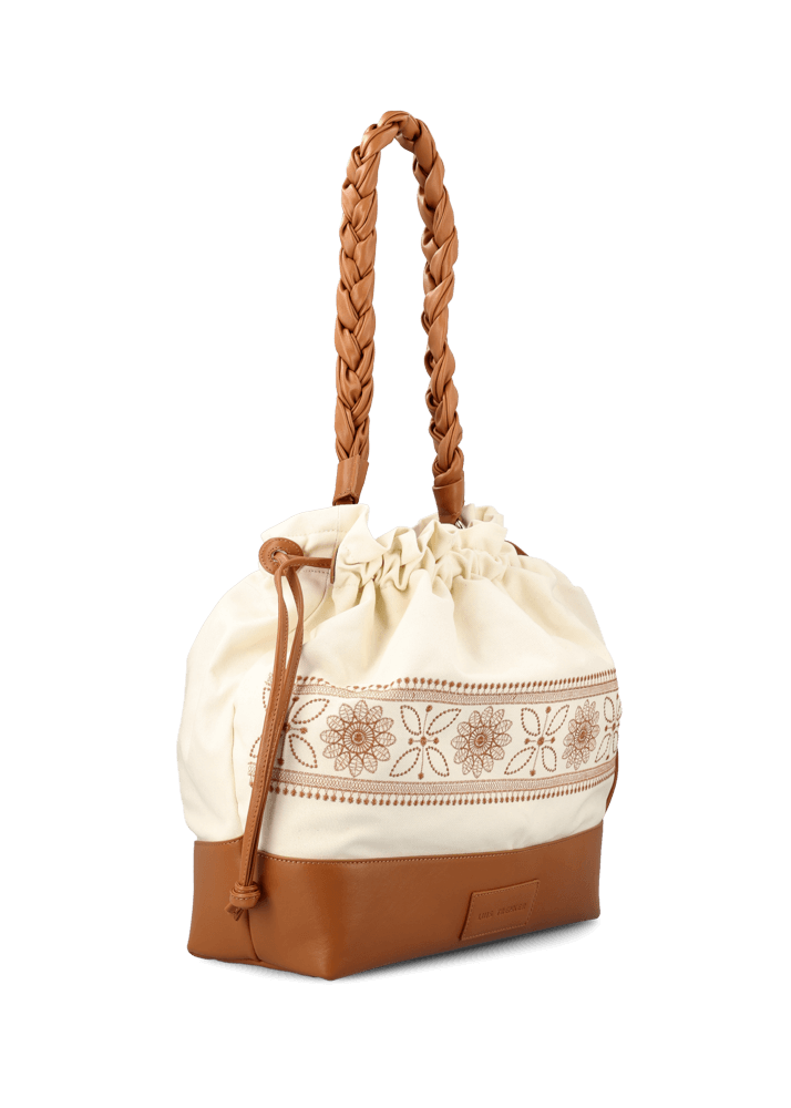 Luis Trenker Borsa A Secchiello In Tela E Pelle Modello Lusac