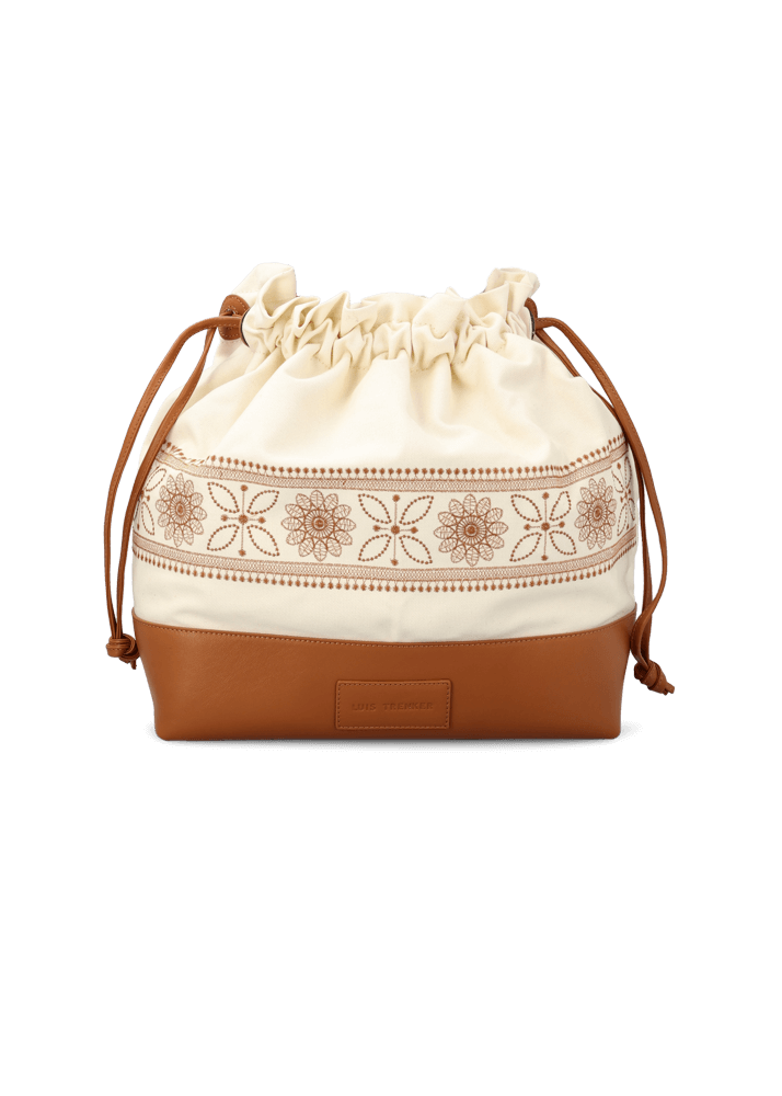 Luis Trenker Borsa a secchiello in tela e pelle modello Lusac