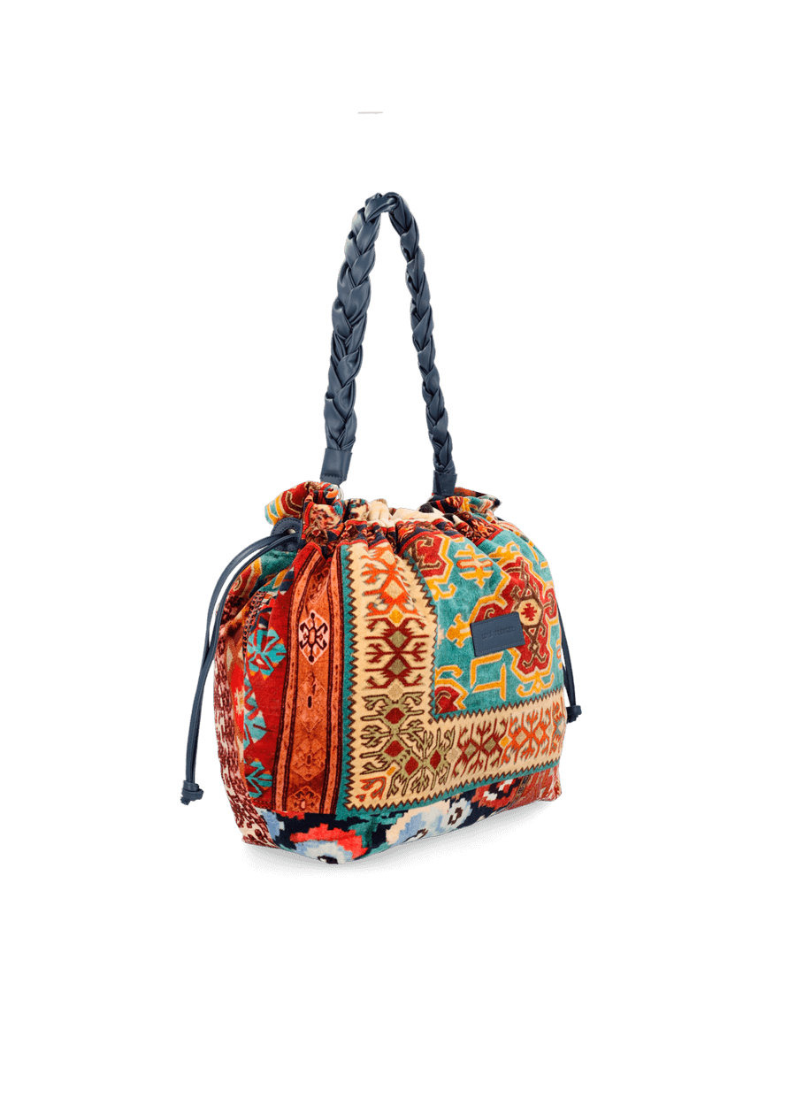 Luis Trenker Borsa A Secchiello In Velluto Modello Lusac