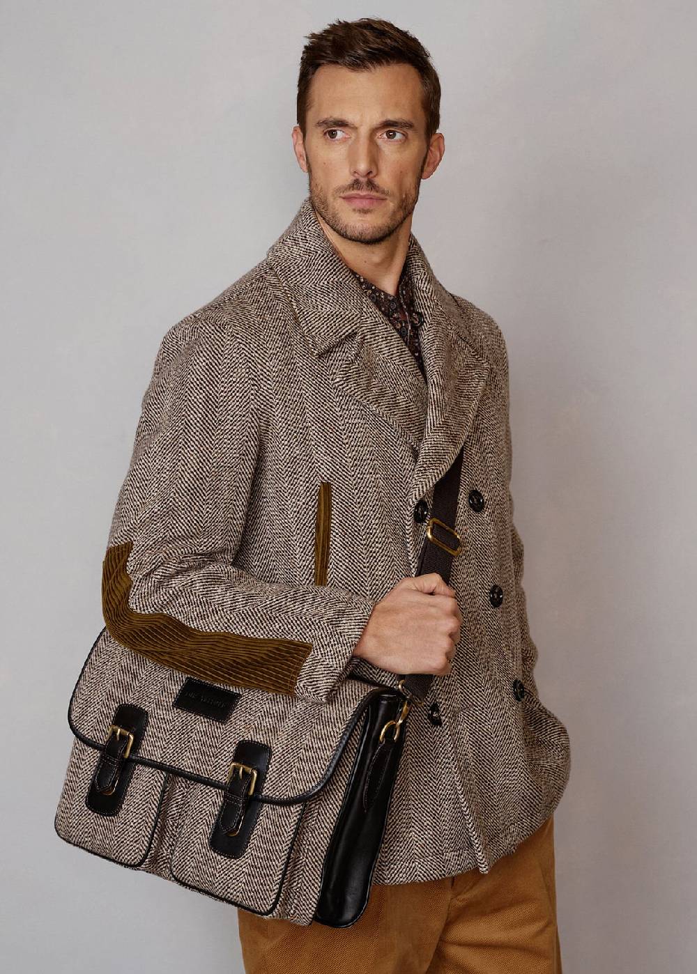 Luis Trenker Borsa a tracolla con motivo a spina di pesce Lucurt