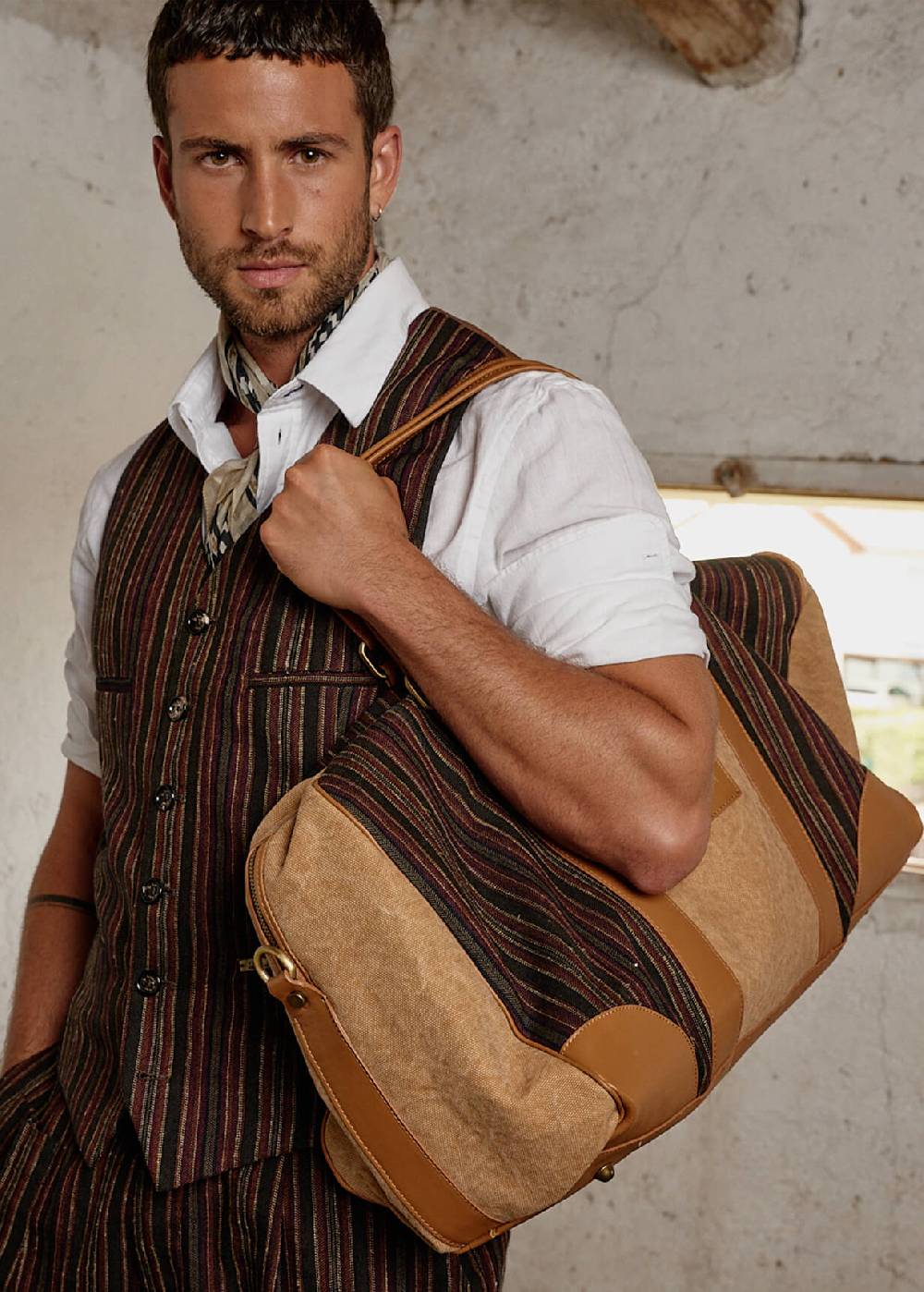 Luis Trenker Borsa Da Viaggio In Materiale Misto Modello Lutravel