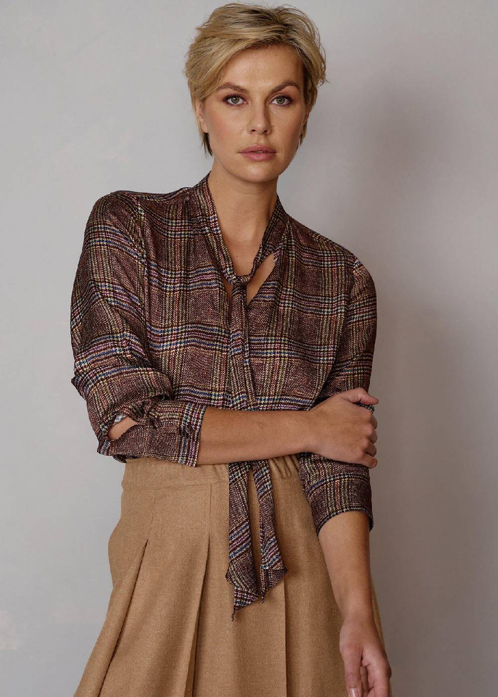 Luis Trenker Camicetta Con Stampa Principe Di Galles Modello Lubrida