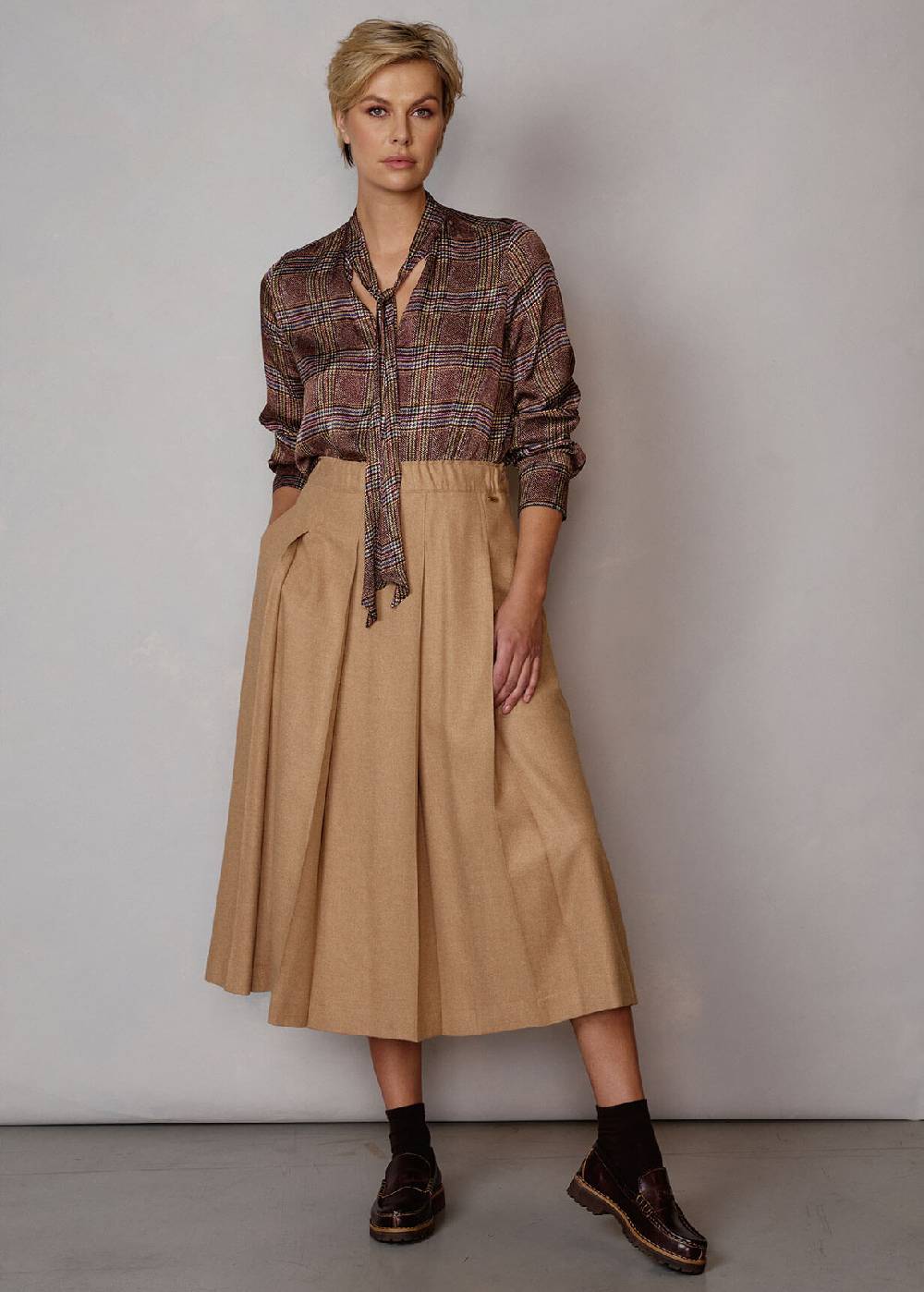 Luis Trenker Camicetta con stampa Principe di Galles modello Lubrida