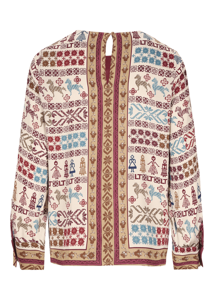 Luis Trenker Camicetta In Viscosa Con Stampa Lubelinda